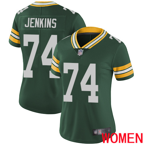 Green Bay Packers Limited Green Women 74 Jenkins Elgton Home Jersey Nike NFL Vapor Untouchable